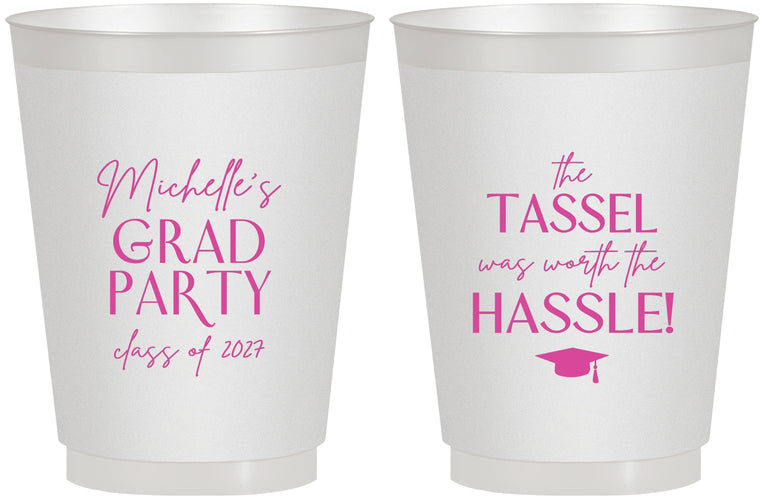Personalized Graduation 16 oz Frosted Cups - Class Of 2027 Tassel Hassel | 130011
