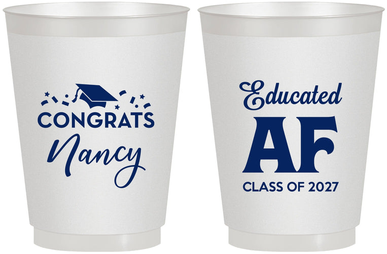 Personalized Graduation 16 oz Frosted Cups - Class Of 2027 Educated Af | 130016