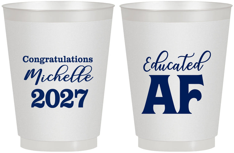 Personalized Graduation 16 oz Frosted Cups - Class Of 2027 Educated Af | 130018