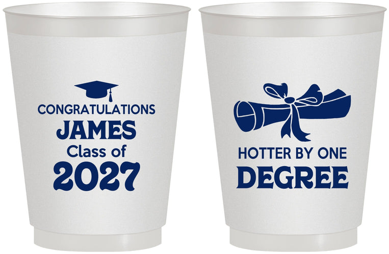 Personalized Graduation 16 oz Frosted Cups - Class Of 2027 Hotter Degree | 130022