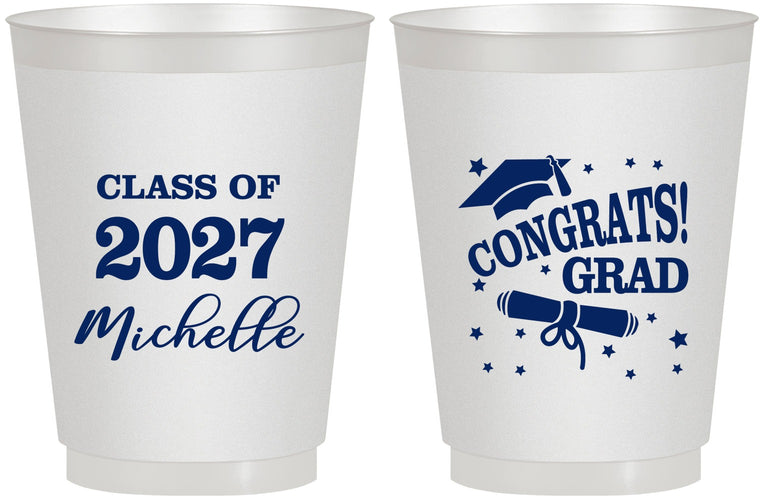 Personalized Graduation 16 oz Frosted Cups - Class Of 2027 Congrats | 130027