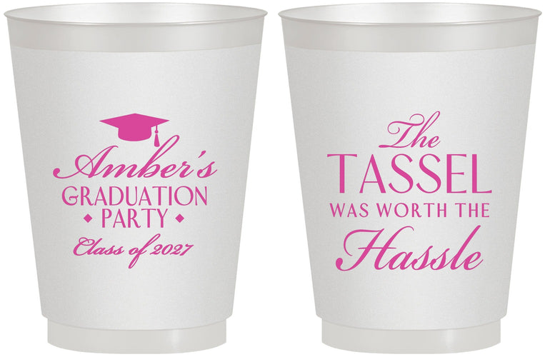 Personalized Graduation 16 oz Frosted Cups - Class Of 2027 Tassel Hassel | 130030
