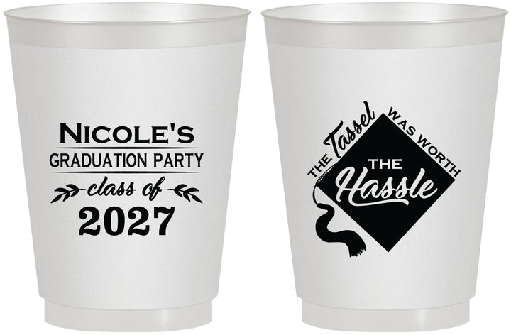 Personalized Graduation 16 oz Frosted Cups - Class Of 2027 Tassel Hassel | 130032