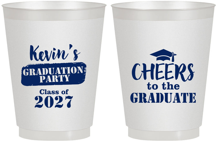Personalized Graduation 16 oz Frosted Cups - Class Of 2027 Cheers Graduate | 130034