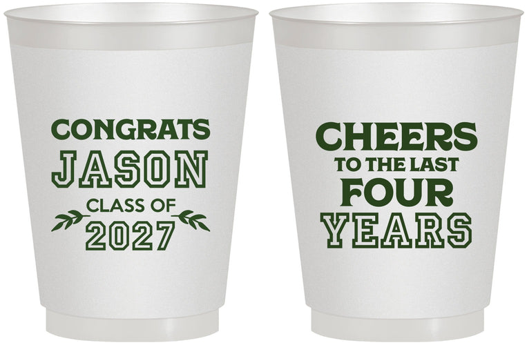 Personalized Graduation 16 oz Frosted Cups - Class Of 2027 Last Four Years | 130036