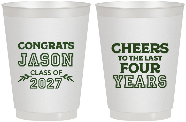 Personalized Graduation 16 oz Frosted Cups - Class Of 2027 Last Four Years | 130036