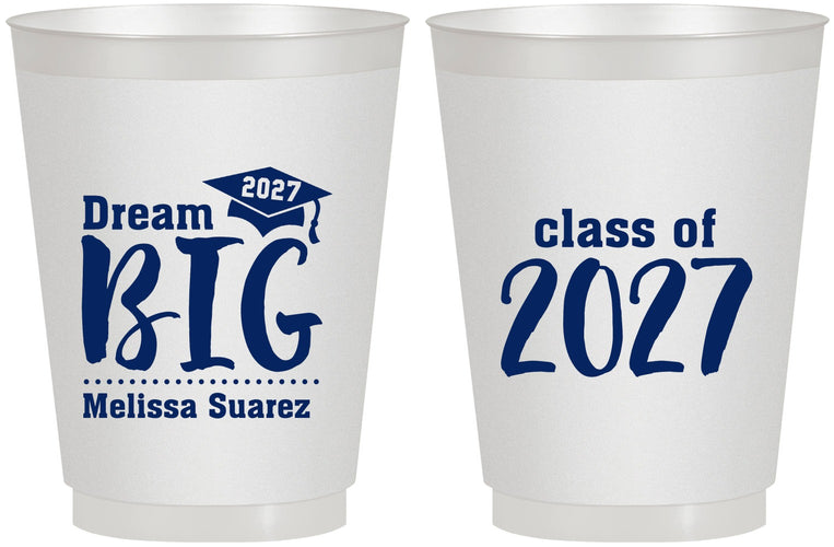 Personalized Graduation 16 oz Frosted Cups - Class Of 2027 Dream Big | 130038
