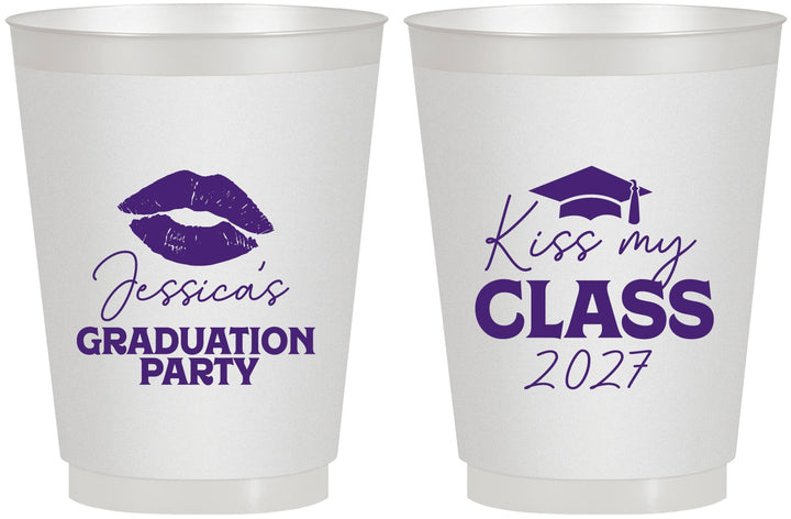 Personalized Graduation 16 oz Frosted Cups - Class Of 2027 Kiss My Class | 130041