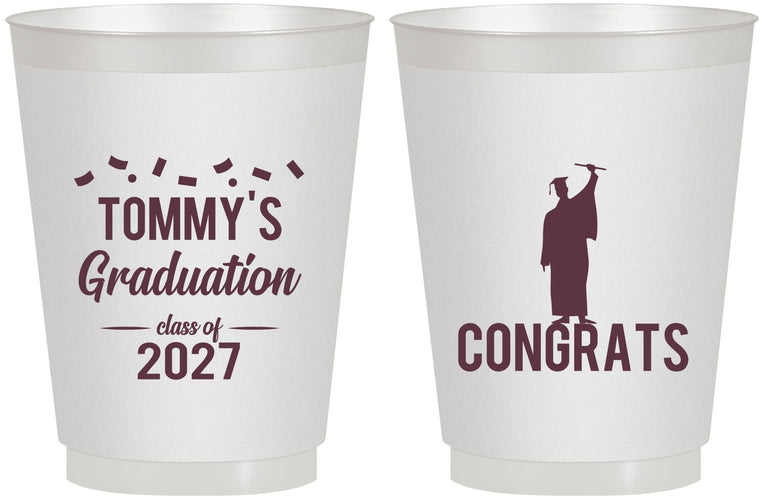 Personalized Graduation 16 oz Frosted Cups - Class Of 2027 Congrats | 130046