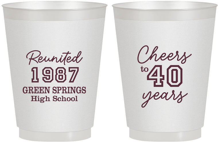 Personalized Class Reunion 16 oz Frosted Cups - Class Of 1987 40 Year | 140003