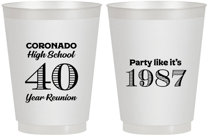 Personalized Class Reunion 16 oz Frosted Cups - Class Of 1987 40 Year | 140008