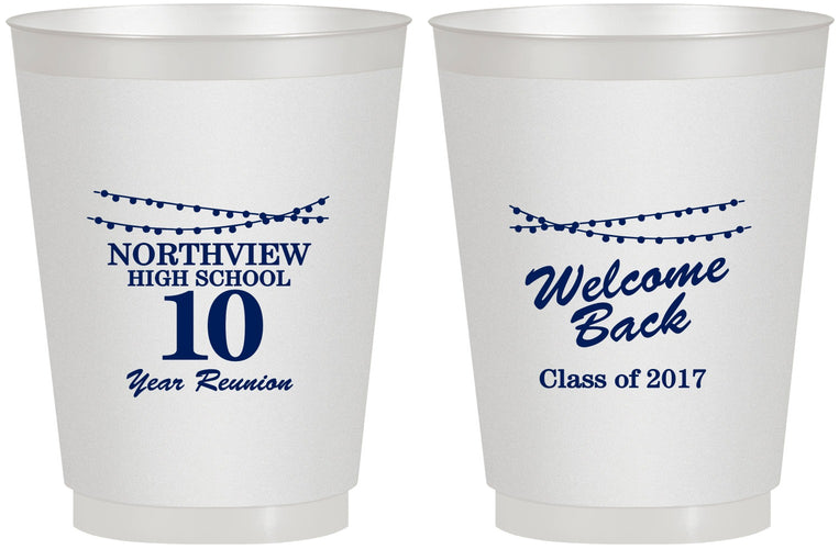 Personalized Class Reunion 16 oz Frosted Cups - Class Of 2017 10 Year | 140010