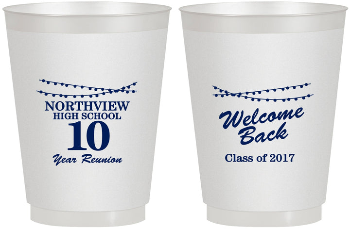 Personalized Class Reunion 16 oz Frosted Cups - Class Of 2017 10 Year | 140010