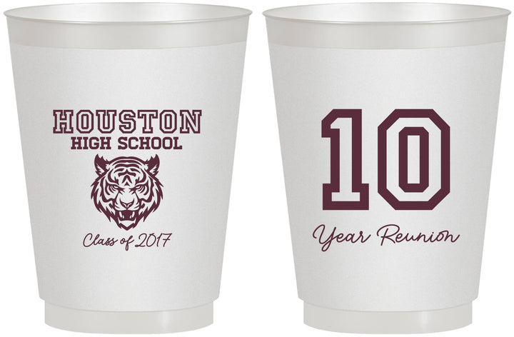 Personalized Class Reunion 16 oz Frosted Cups - Class Of 2017 10 Year | 140015