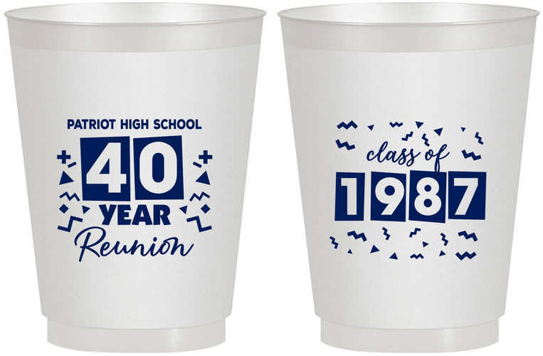 Personalized Class Reunion 16 oz Frosted Cups - Class Of 1987 40 Year | 140018