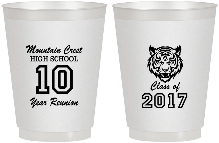Personalized Class Reunion 16 oz Frosted Cups - Class Of 2017 10 Year | 140020