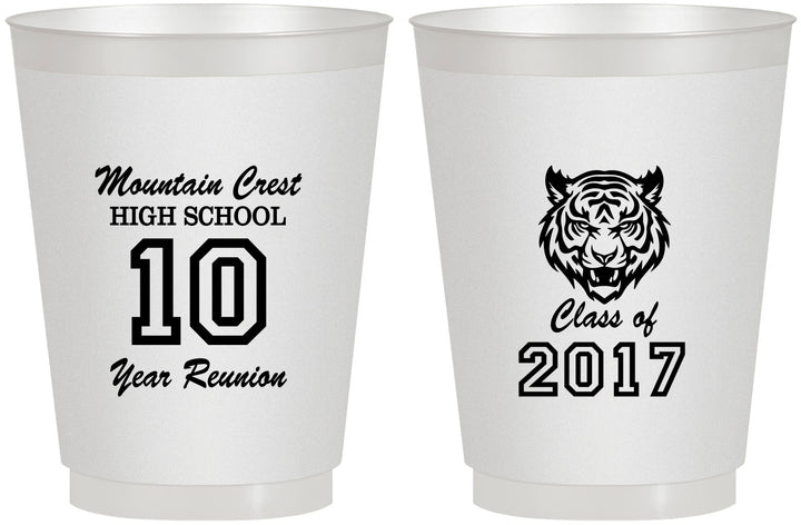 Personalized Class Reunion 16 oz Frosted Cups - Class Of 2017 10 Year | 140020