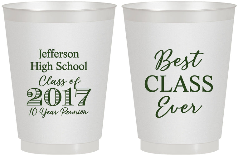 Personalized Class Reunion 16 oz Frosted Cups - Class Of 2017 10 Year | 140025