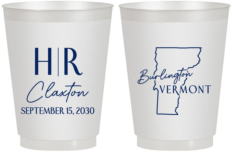 Personalized Wedding 16 oz Frosted Cups - Vermont | 144