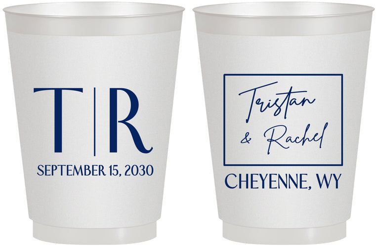 Personalized Wedding 16 oz Frosted Cups - Wyoming | 149