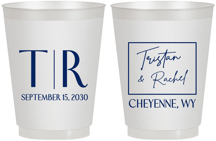 Personalized Wedding 16 oz Frosted Cups - Wyoming | 149