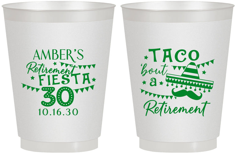 Personalized Retirement 16 oz Frosted Cups - Taco Bout A Retirement | 150003