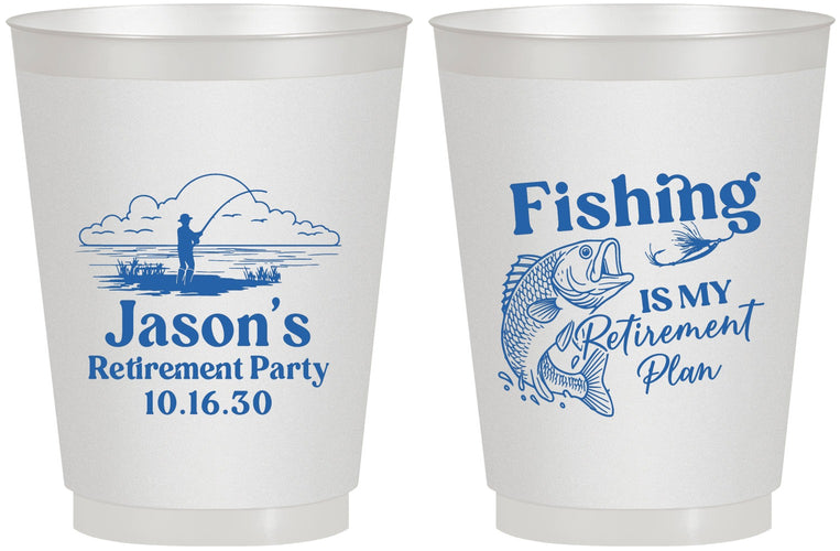 Personalized Retirement 16 oz Frosted Cups - Fishing | 150009