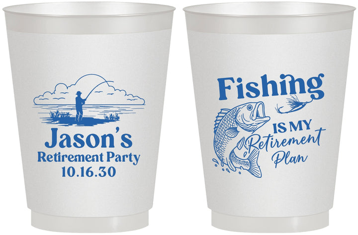 Personalized Retirement 16 oz Frosted Cups - Fishing | 150009