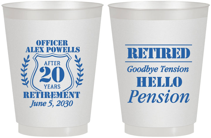 Personalized Retirement 16 oz Frosted Cups - Police Officer | 150011