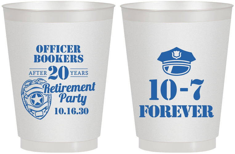 Personalized Retirement 16 oz Frosted Cups - Police Officer | 150012