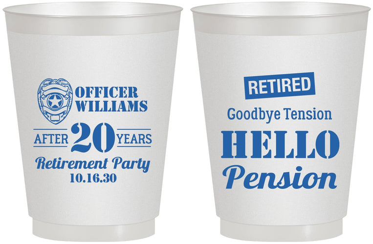 Personalized Retirement 16 oz Frosted Cups - Police Officer | 150013