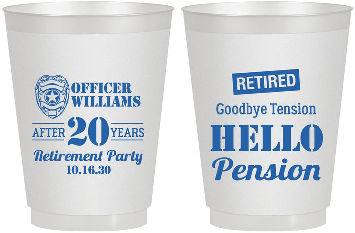 Personalized Retirement 16 oz Frosted Cups - Police Officer | 150013