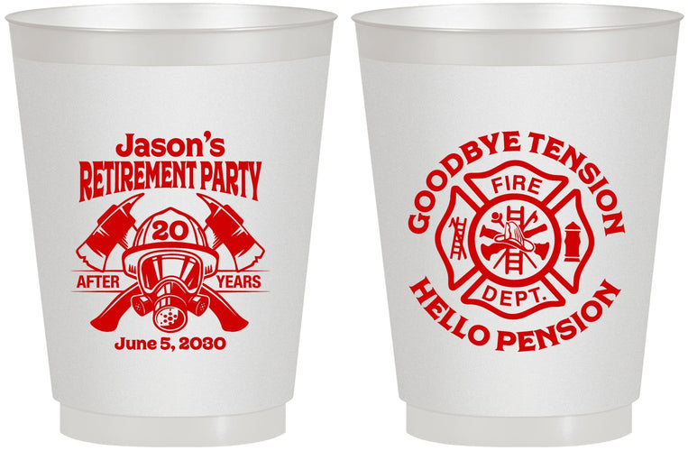 Personalized Retirement 16 oz Frosted Cups - Firefighter | 150015