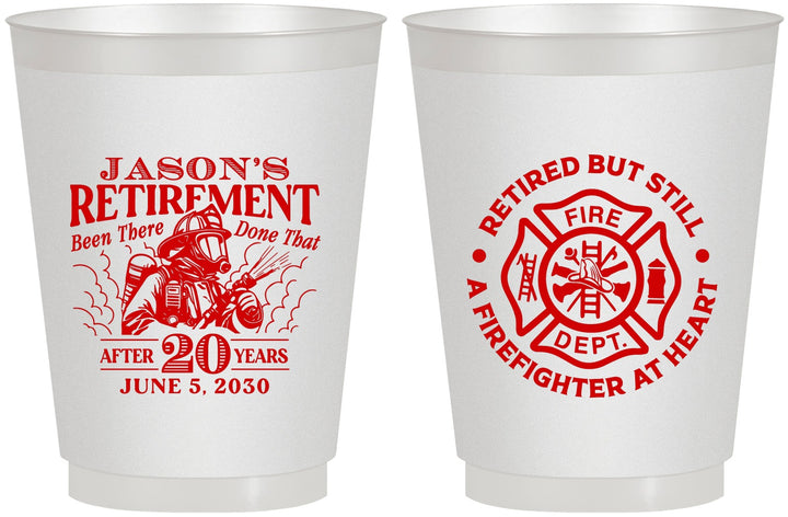 Personalized Retirement 16 oz Frosted Cups - Firefighter | 150016