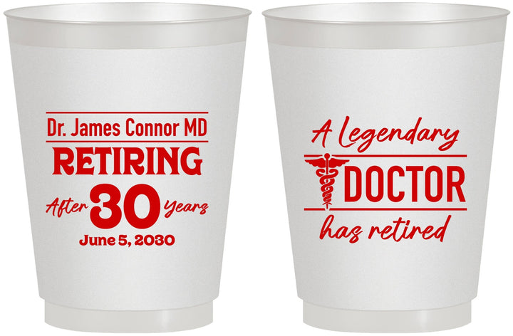 Personalized Retirement 16 oz Frosted Cups - Doctor | 150018