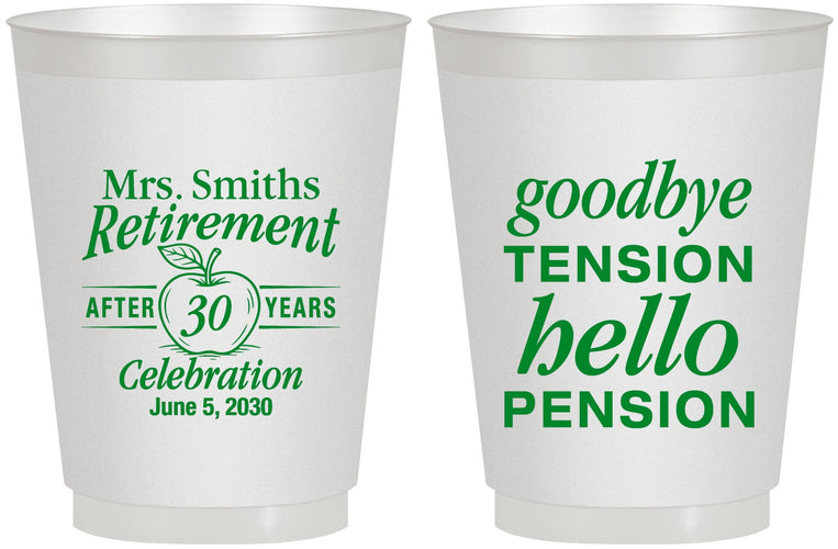 Personalized Retirement 16 oz Frosted Cups - Teacher | 150020