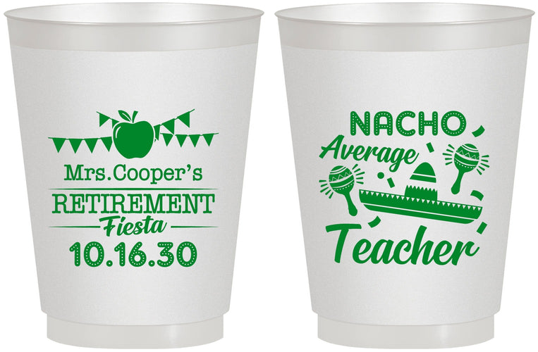 Personalized Retirement 16 oz Frosted Cups - Nacho Average Teacher | 150023