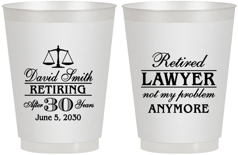 Personalized Retirement 16 oz Frosted Cups - Lawyer | 150025