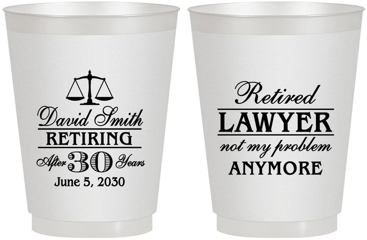 Personalized Retirement 16 oz Frosted Cups - Lawyer | 150025
