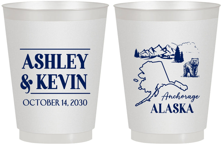 Personalized Wedding 16 oz Frosted Cups - Alaska | 151