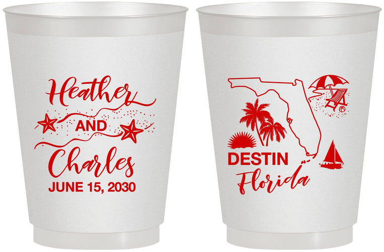 Personalized Wedding 16 oz Frosted Cups - Florida | 158