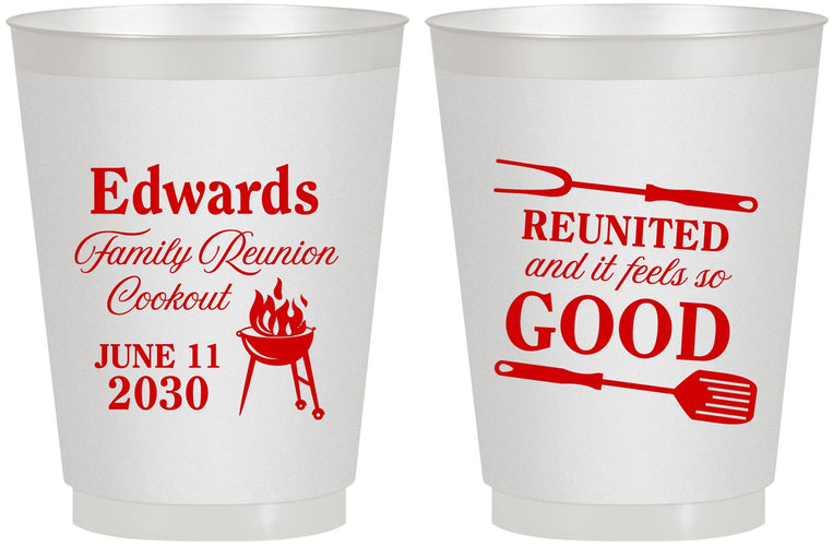 Personalized Family Reunion 16 oz Frosted Cups - Bbq Reunited | 160001