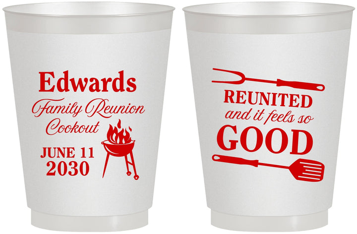 Personalized Family Reunion 16 oz Frosted Cups - Bbq Reunited | 160001