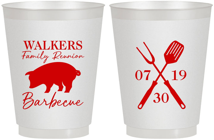 Personalized Family Reunion 16 oz Frosted Cups - Bbq Barbeque | 160003