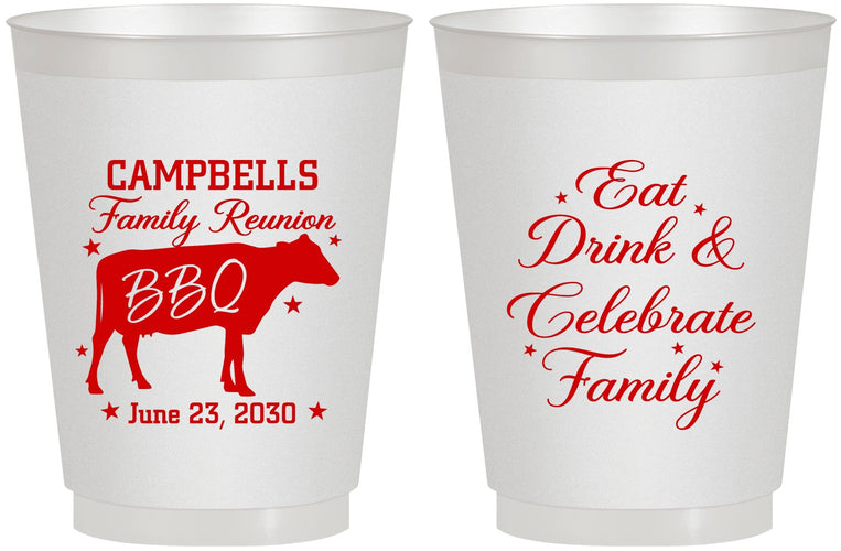Personalized Family Reunion 16 oz Frosted Cups - Bbq Eat Drink | 160004