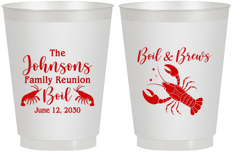 Personalized Family Reunion 16 oz Frosted Cups - Crawfish Boil | 160005