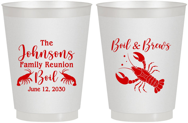 Personalized Family Reunion 16 oz Frosted Cups - Crawfish Boil | 160005