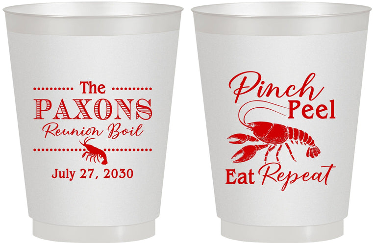 Personalized Family Reunion 16 oz Frosted Cups - Crawfish Boil | 160006