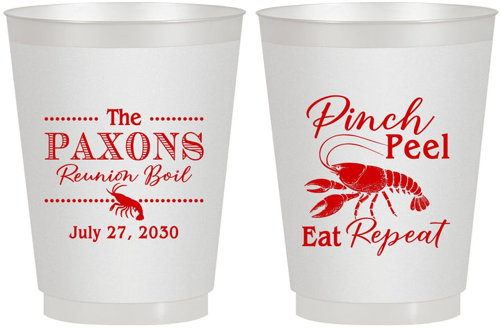 Personalized Family Reunion 16 oz Frosted Cups - Crawfish Boil | 160006