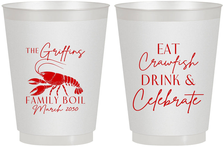 Personalized Family Reunion 16 oz Frosted Cups - Crawfish Boil | 160007